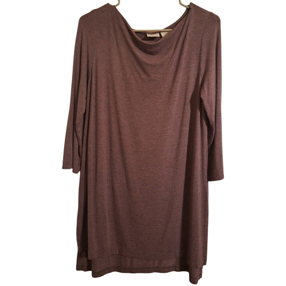 Kenar Women's Size Medium Purple 3/4 Sleeve‎ Tunic Baggy Slinky Relaxed Blouse